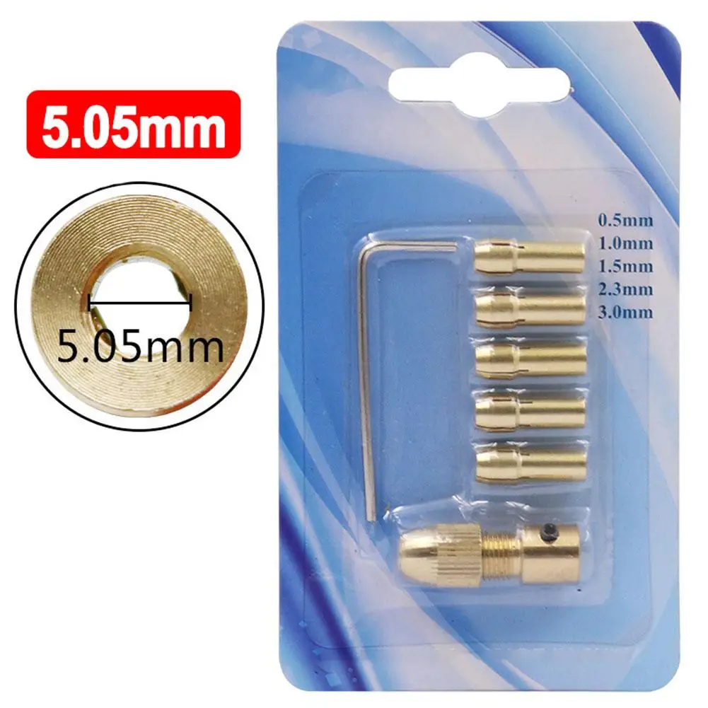 Juego de Mini mandriles de latón, adaptador para eje de Motor, 2,35/3,17/4,05/5,05mm, accesorios para herramientas eléctricas