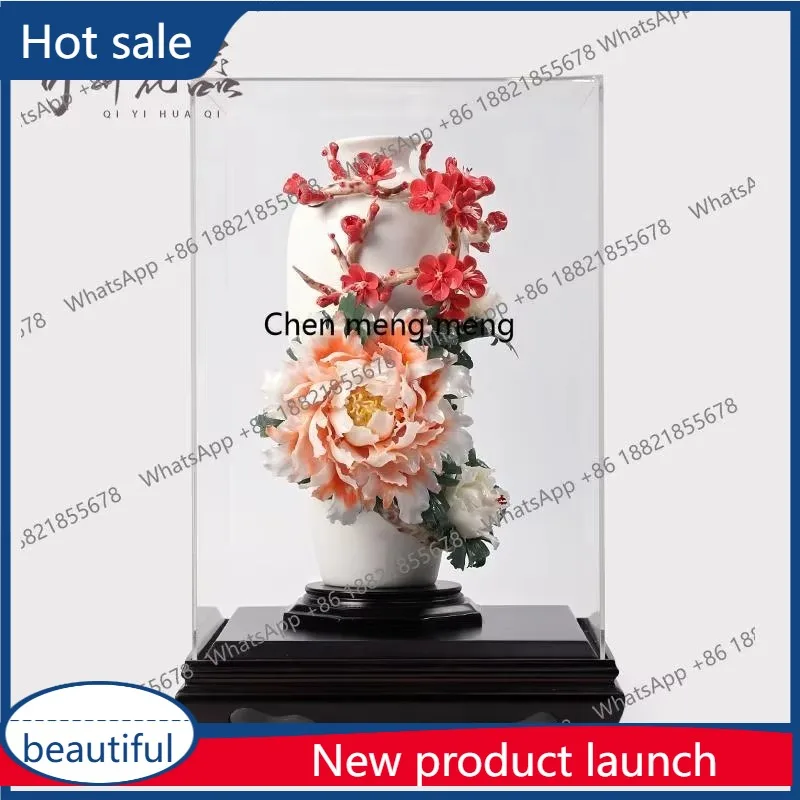 A55 Ceramic peony flower handicraft vase 
