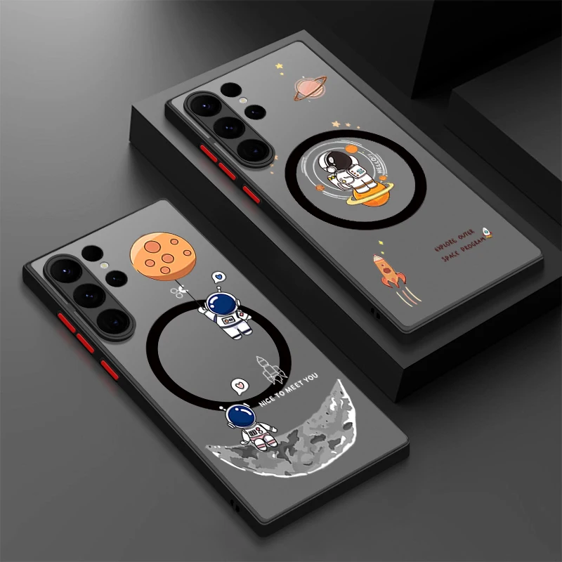 Astronauten Magnetische Hülle für Samsung Galaxy S26 S25 S24 Ultra S23 S22 Plus S25 FE A57 A37 A17 A56 A36 A16 5G A55 A54 Handyhülle