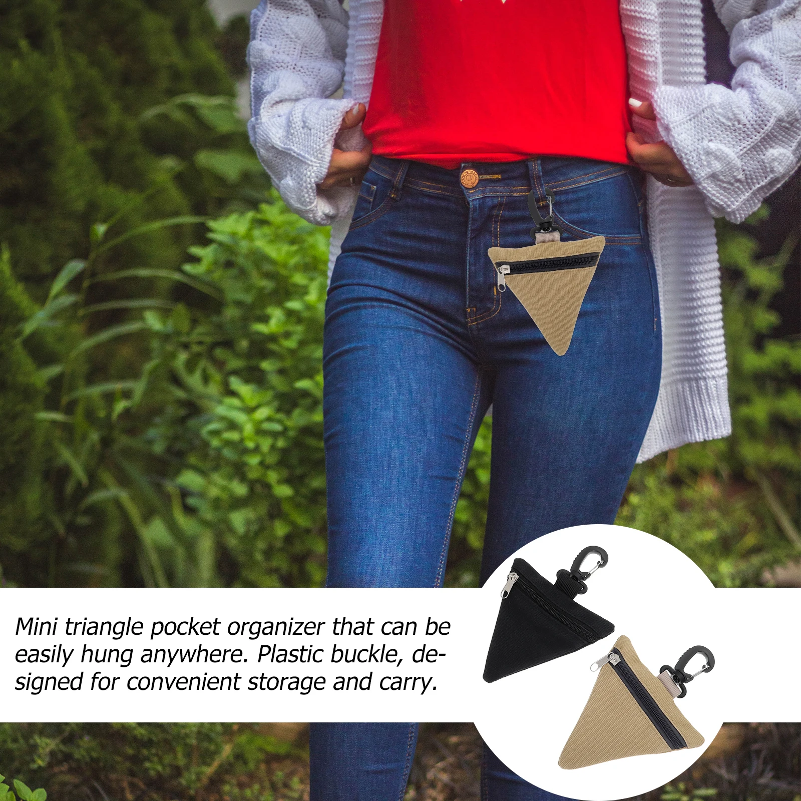 

2pcs Tactical Waist Hanging Pocket For Outdoor Camping Picnic Storage Organizer Small Item Holder Non-Woven Foldable Pouch