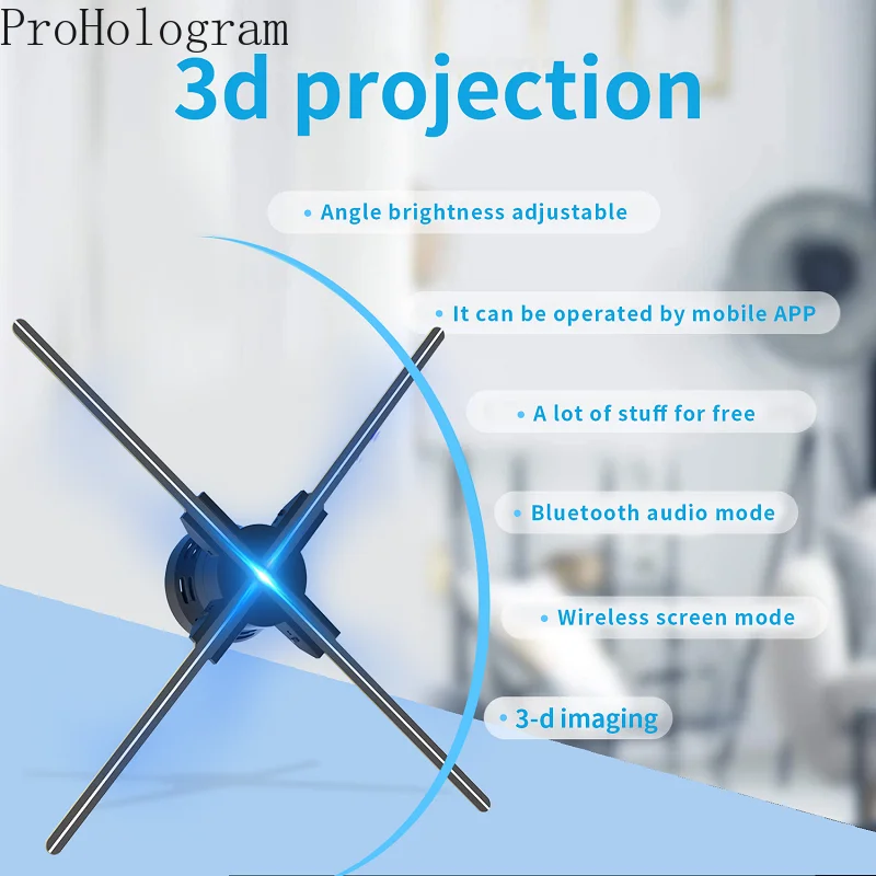 

60 см, 3D Голограмма, рекламный вентилятор, Wi-Fi, дистанционное управление, голографическая лампа, коммерческий 3D вентилятор, голографический проектор, Поддержка изображений, видео