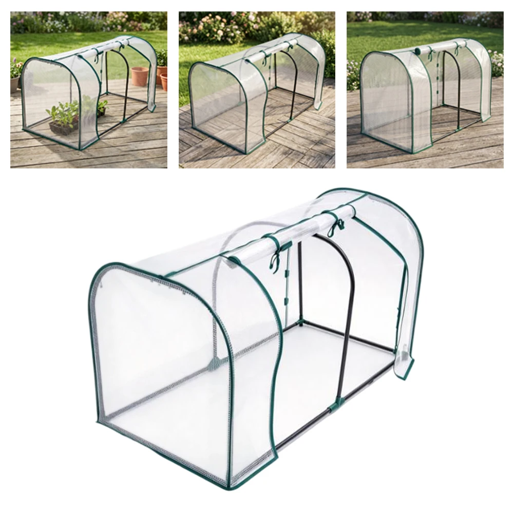 Greenhouse Cover for Outdoor For Raised Garden Beds with Roll-Up Zipper 130 cm x 60 cm x 50 cm Weather Resistant