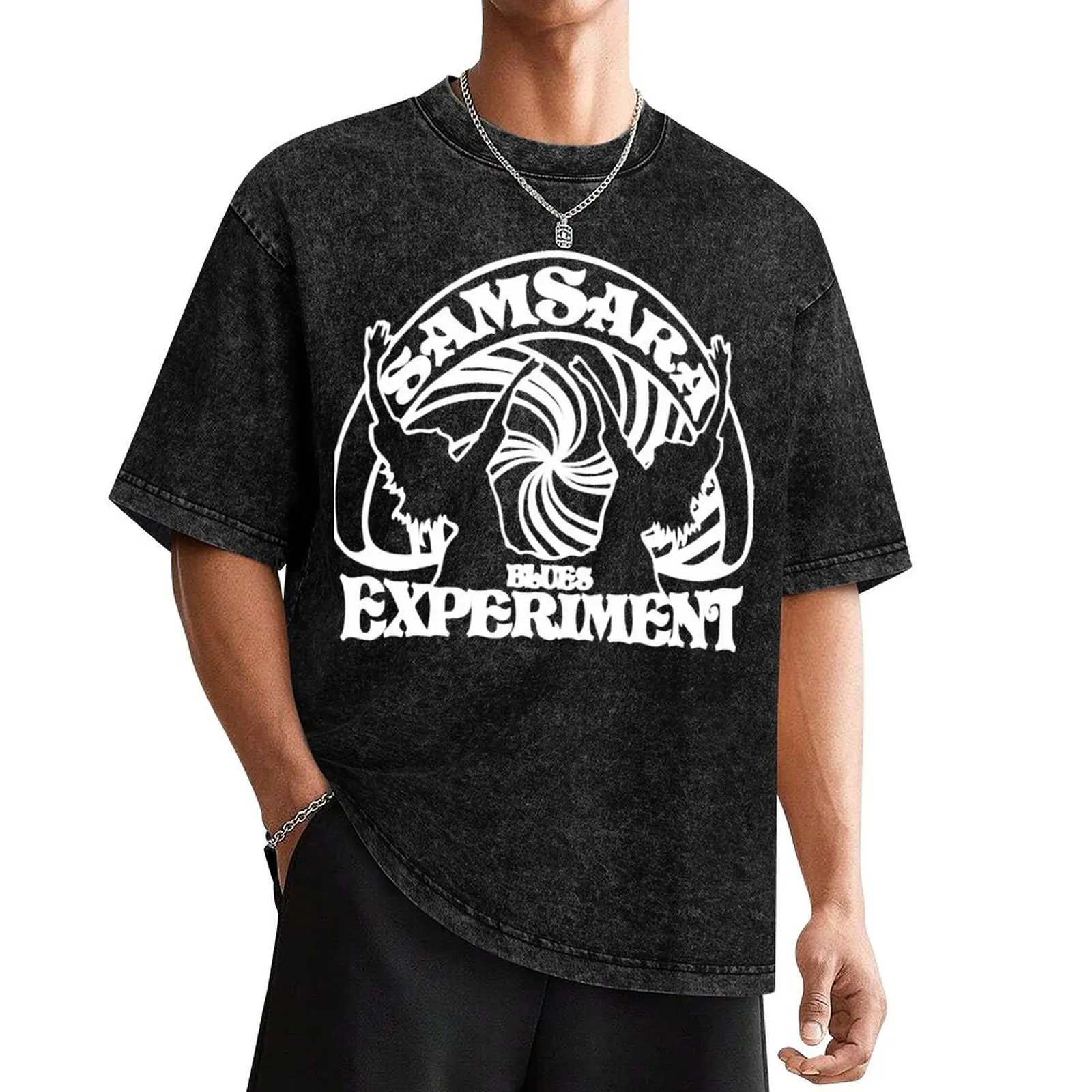 Samsara Blues Experiment Logo T-Shirt blacks summer top mens graphic t-shirts pack