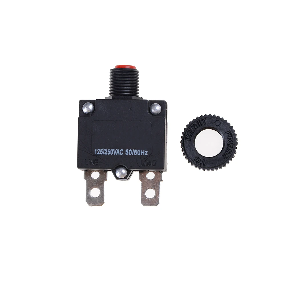 New【125/250VAC 15A Switch Push Reset Button Circuit Breaker Overload Protector Push Reset Button Circuit Breaker】