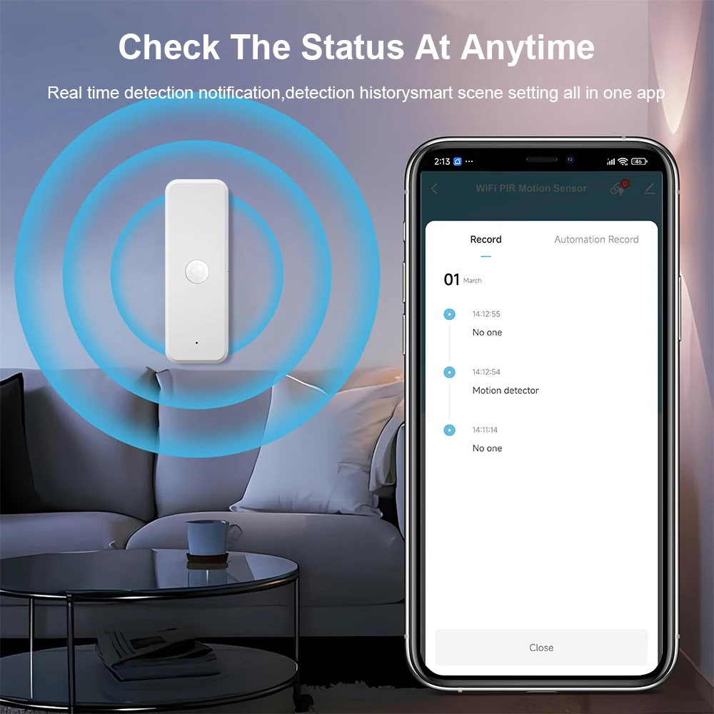 Tuya Smart WiFi PIR Motion Sensor Human Body Infrared Detector Security Smart Life APP Works With Alexa Google Home