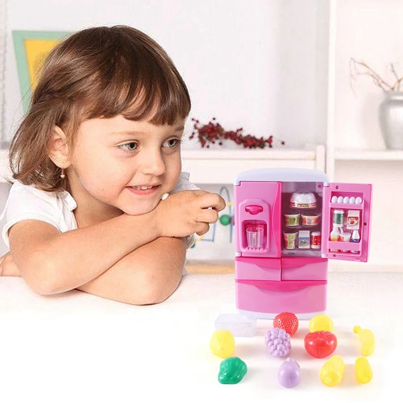 Yh218-1 Simulation Refrigerator Toy Children\'s Small Home Appliances Toys Boys And Girls Set Music With Lights