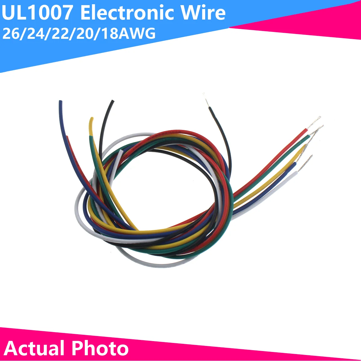 fio de cobre do unico nucleo linha estanhada do chapeamento linha do cabo eletrico isolacao do pvc solido 26 24 22 20 18 16 14 awg ul1007 1m 01