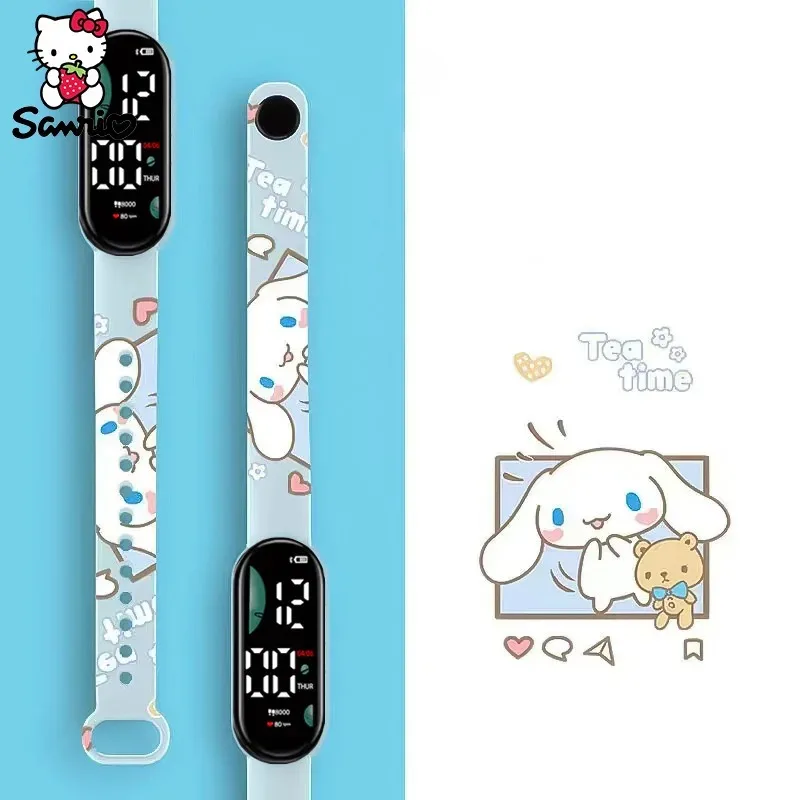 Pochacco ساعة سانريو اكسسوارات كورومي ساعة سينامورول Led ساعة إلكترونية مرحبا كيتي أنيمي الشكل طالب الأطفال هدية #2
