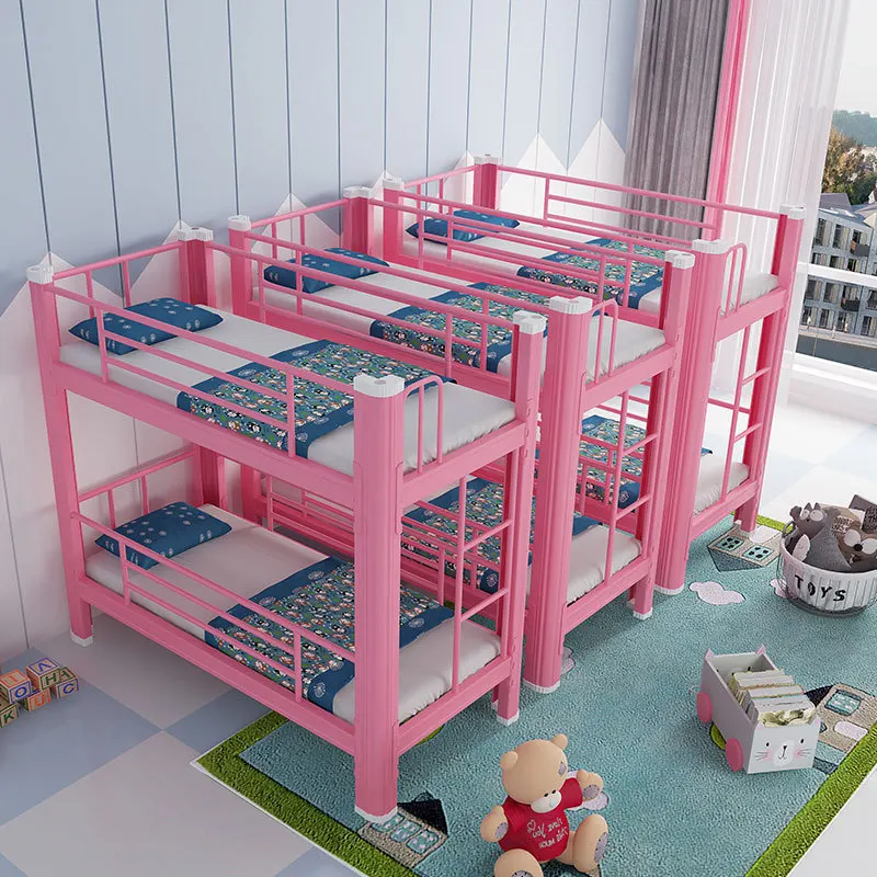 

Nursery class, primary school students nap , afternoon nursery , kindergarten bed, small dining table, lunch break , iron bed