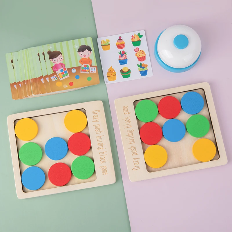 Kid Montessori Thinking puzzle giocattolo in legno genitore-figlio educazione interattiva forma geometrica abbinata al colore giocattolo sensoriale