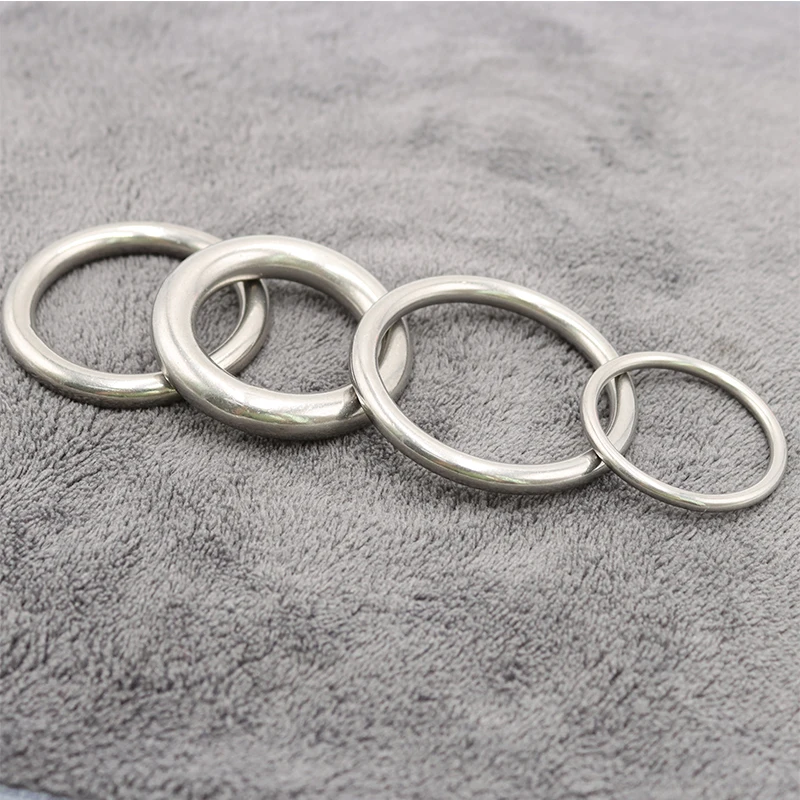 Orings 304 Stainless Steel Seamless Circular Round Ring Smooth Solid O Ring for Rigging Marine Boat Pet Yoga Hanging O-ring