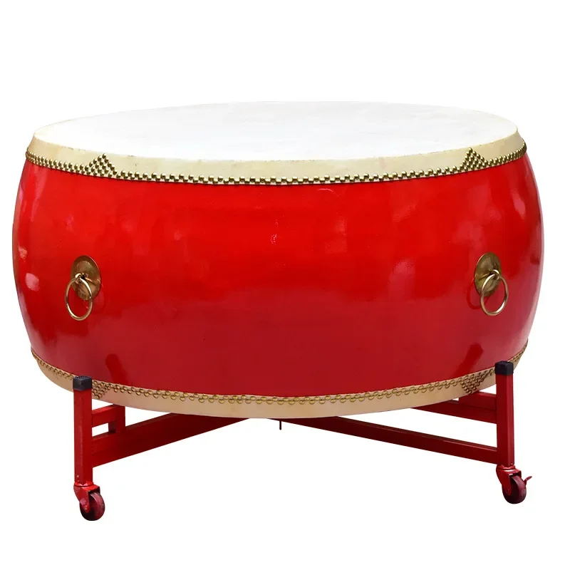 Picture 3: Wholesale Solid Layer Cowhide Big Drum Chinese Red Dance Beat Drum Drum Set Promotional Gifts Other Musical Instruments