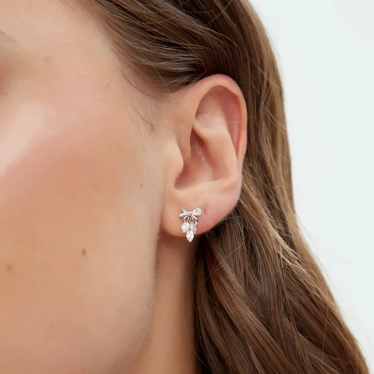9K/14K/18K Solid Gold Lab Created Diamond Single Earring Various Cut Lab Diamond Floating Single Earring Fine Jewelry For Women