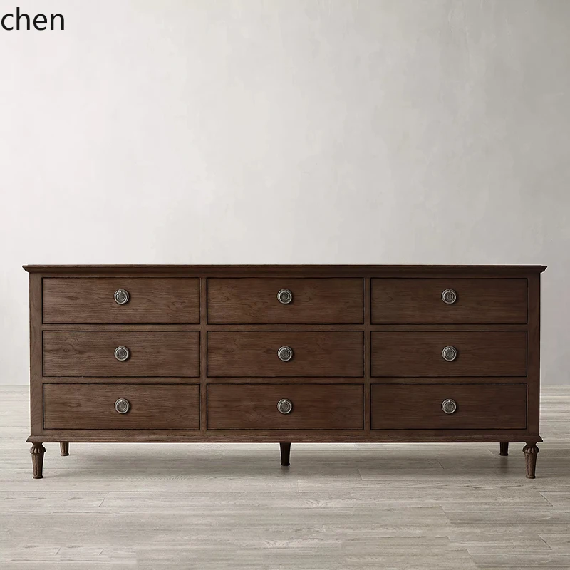 ZML retro living room old entrance creative solid wood dining side bedroom locker