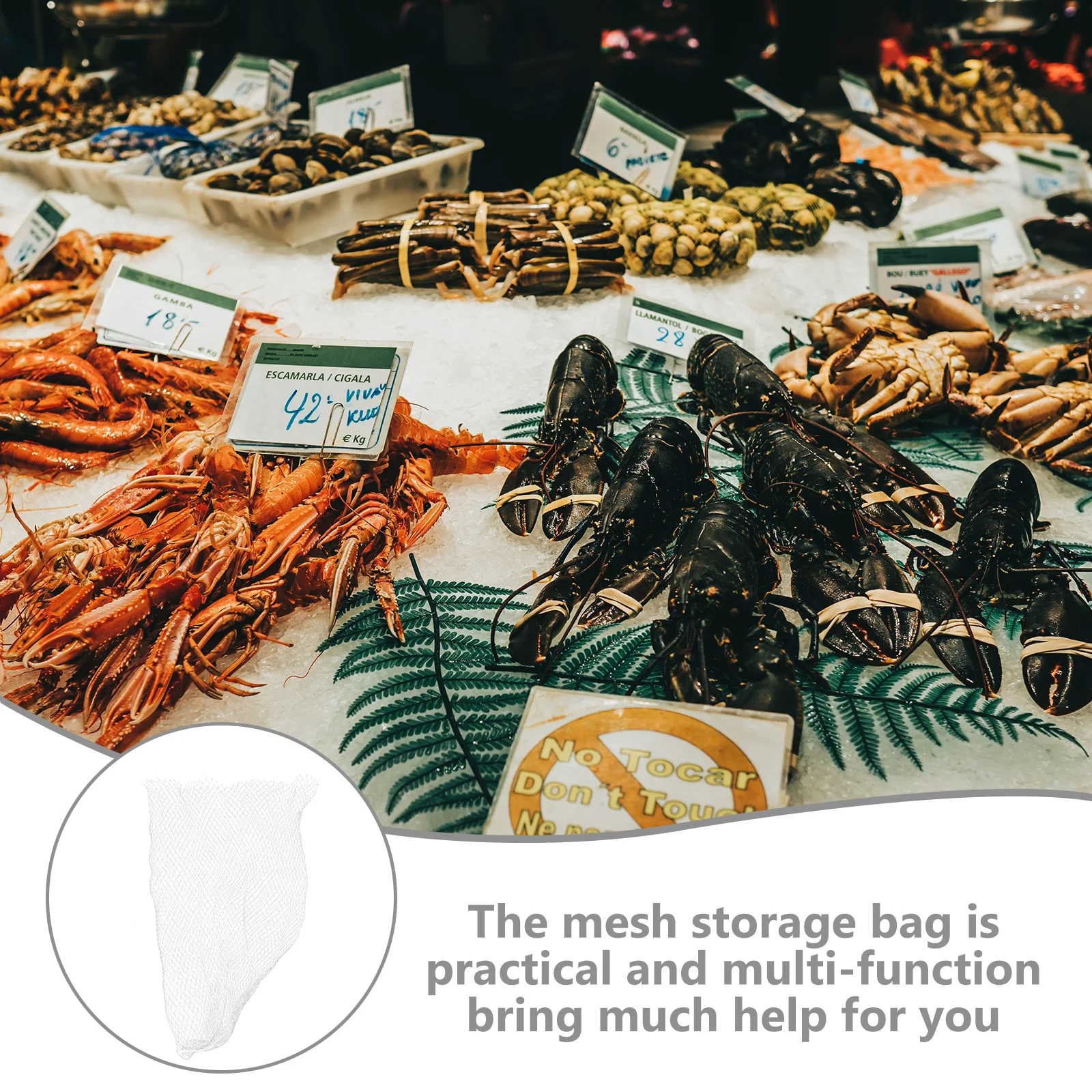 

100Pcs Mesh Crab Bags Heavy Duty Nylon Storage Mesh Bags for Crabs Reusable Produce Bag Multi Functional Shopping Pouches