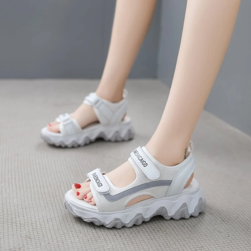 

Stylish Summer Women's High-Quality Platform Wedge Sandals —Casual Velcro Mesh High-Heel Sandals for Comfort Outdoors and Sports
