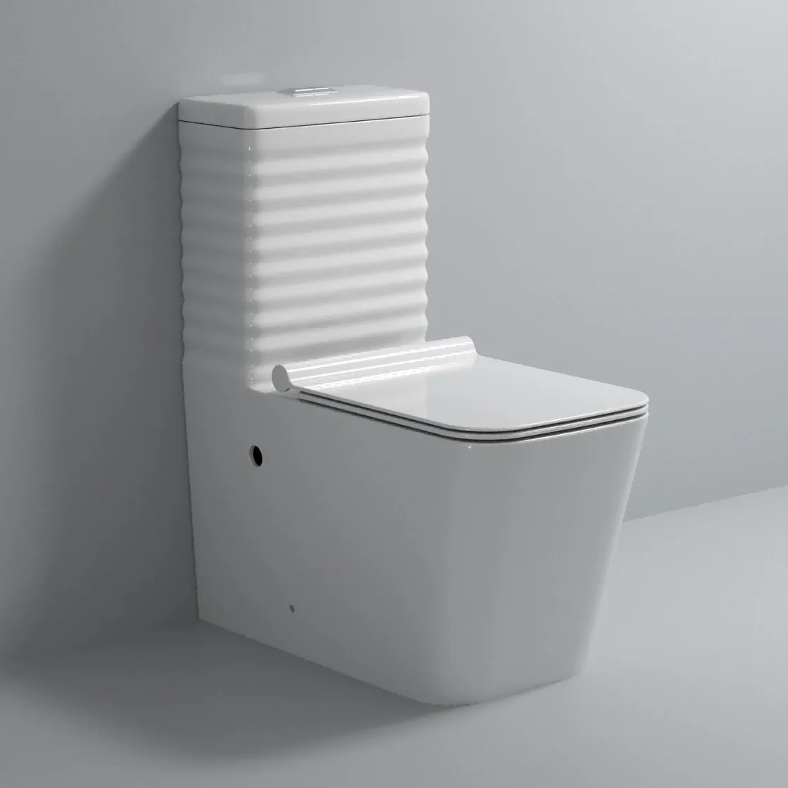 

Modern Square Ceramic One-Piece WC Commode Toilet Set Dual-Flush Bathroom Sanitary Ware Suite with S-Trap Basin Sink for Hotels
