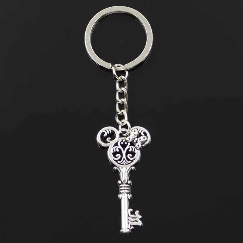 Chaveiro vintage com pingente, chaveiro vintage de bronze com formato de rato, prata, 46x22mm, joia masculina, faça você mesmo, presente, lembrança