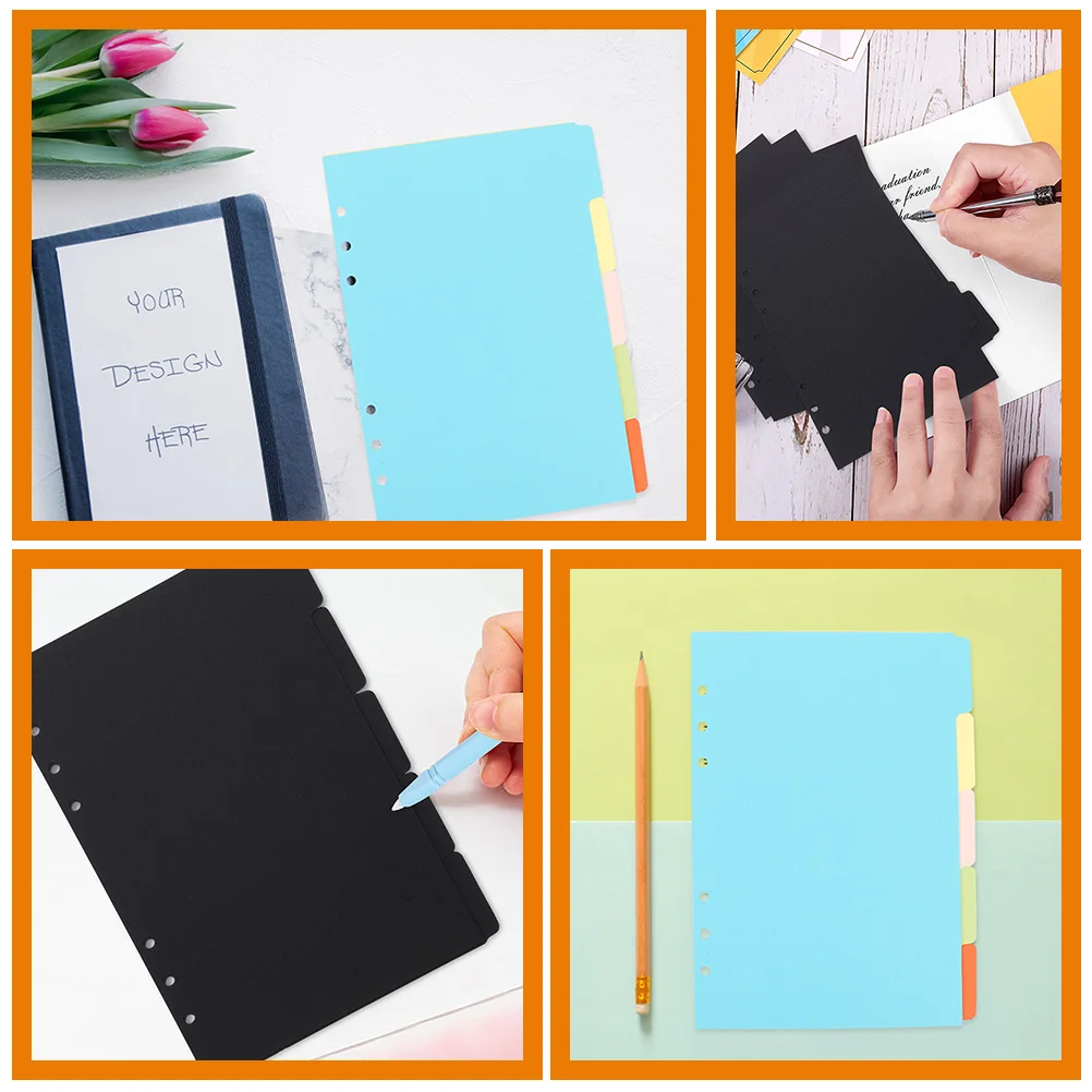 

4 Sets Index Labels For Binder Notebook Dividers Notepad Supplies Colored Tab Page Markers Divider Sheets Paper Binder Tabs
