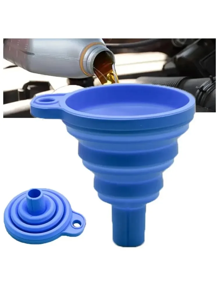 Funil de motor para carro e motocicleta, universal, silicone, líquido, lavadora, mudança de fluido,