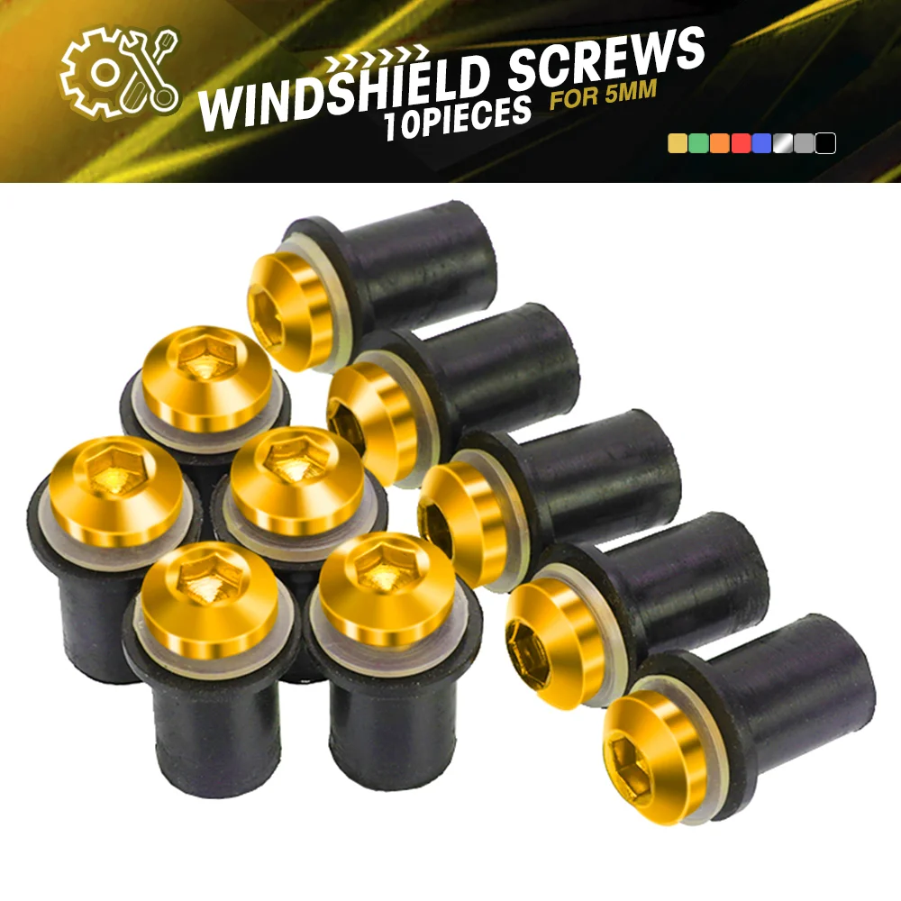 

10 PCS Windscreen Bolt Screw Windshield Screw Bolt Kit For SUZUKI DL650 GLADIUS GS500 GS500E GS500F GS650 GSF1200 BANDIT