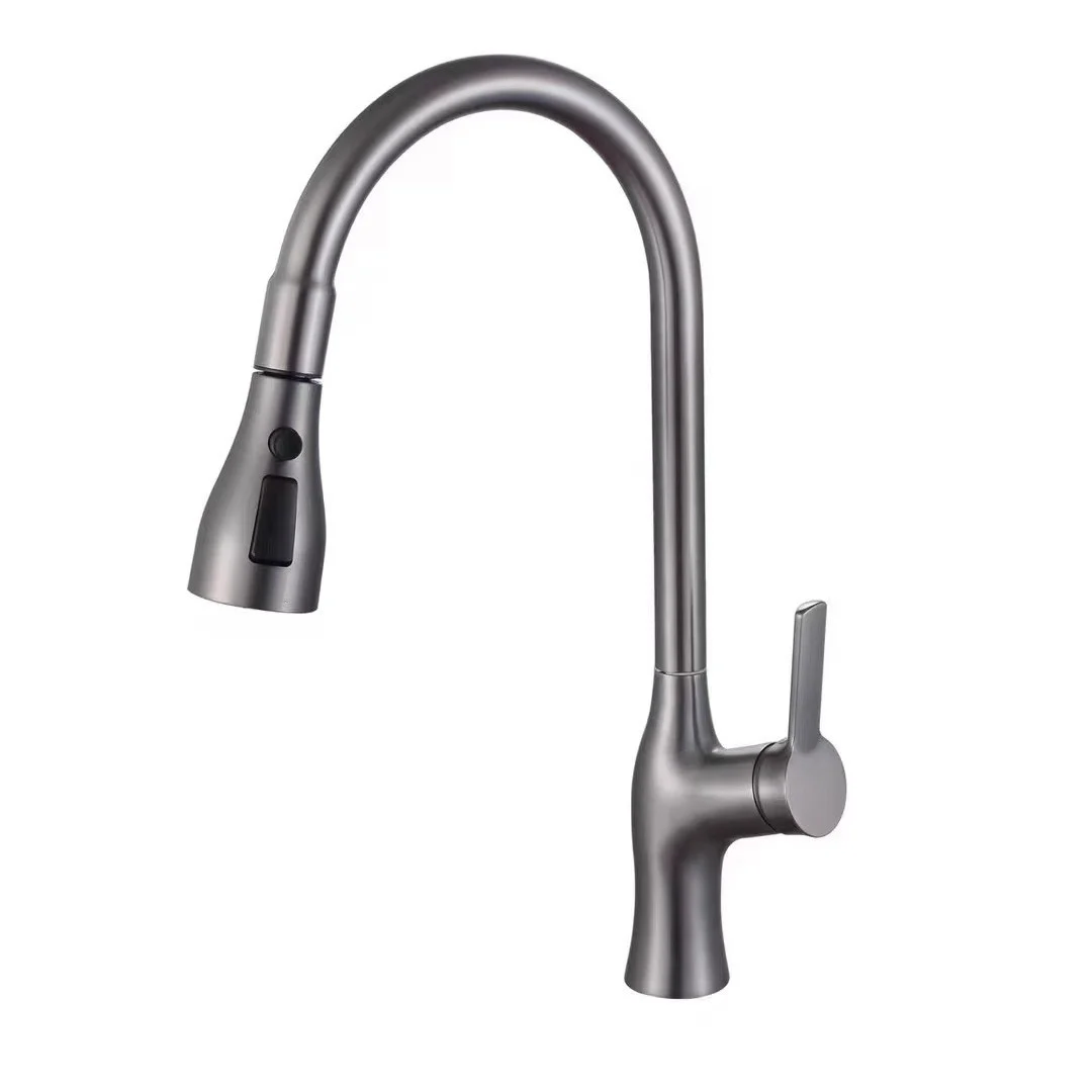 Mermaid Design Pull-Out Kitchen Faucet Splash-Proof Swivel Sink Hot/Cold Faucet Copper & Alloy Optional for Kitchen Sink