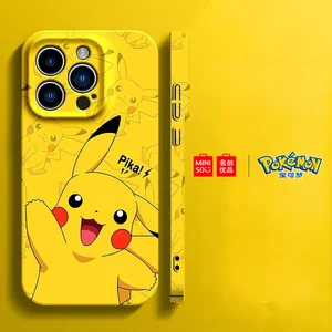 Miniso Pokemon Collaboration iPhone 용 Pikachu Gengar 전화 케이스 15 14 13 11 12 16 Pro Max Plus 뻣뻣한 하드 전화 케이스 10 최고의 판매 포켓몬 iPhone 케이스 - №5