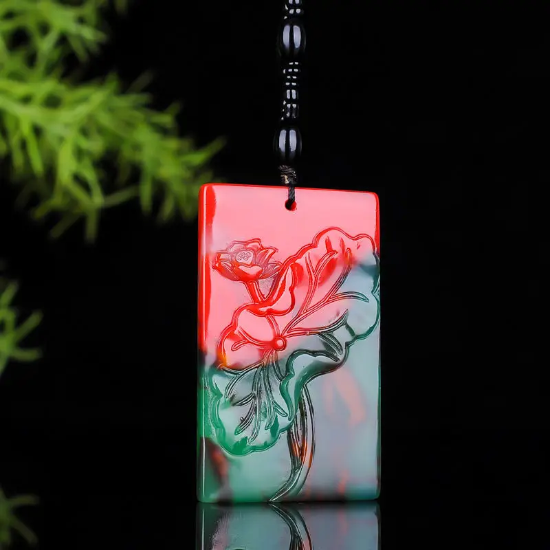 Xinjiang Hetian Jade Color Jade Lotus Pendant for Men and Women Joker Pendant Jewelry