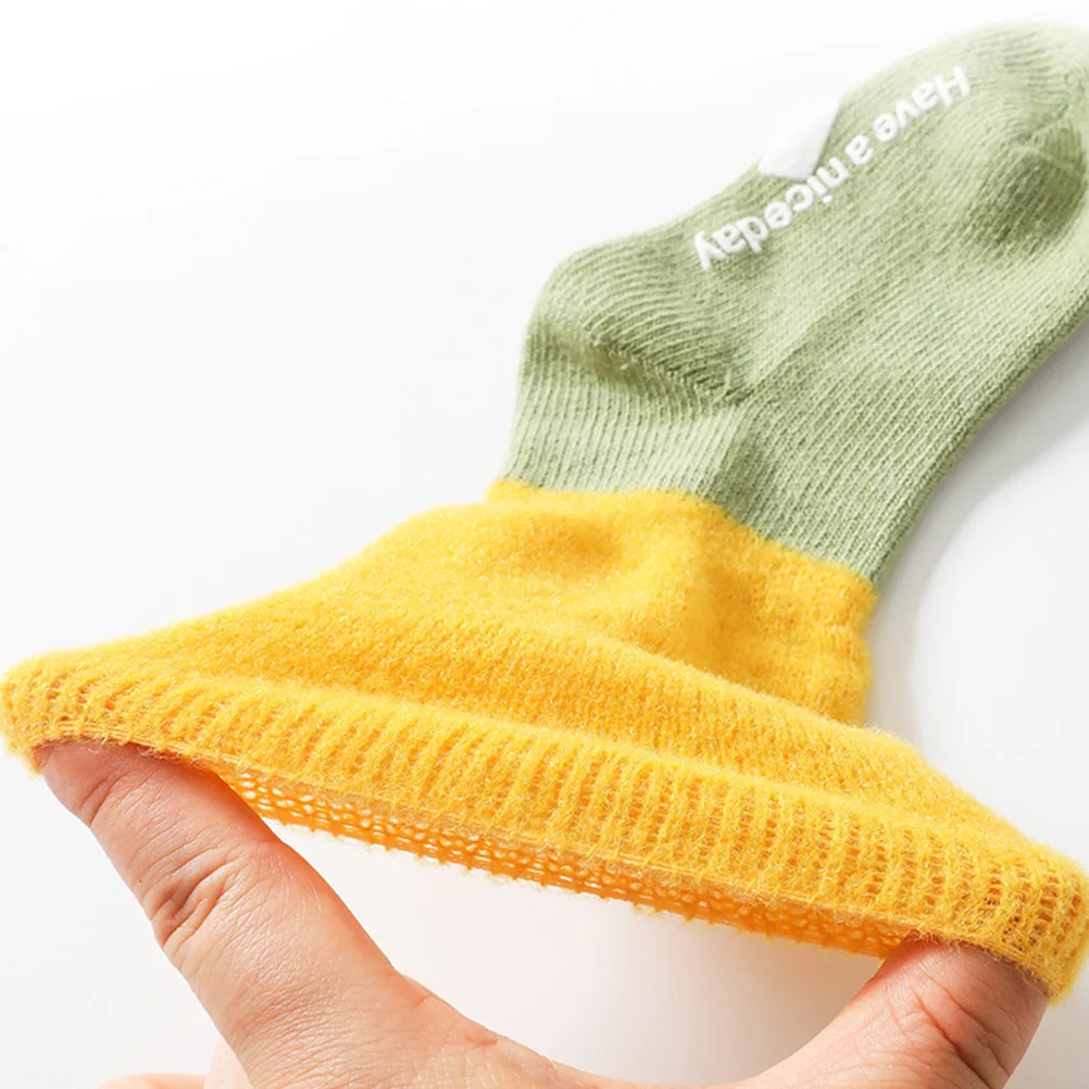 

3Pairs Baby Non Slip Socks Warm Anti Slip Design Toddler Floor Grip Socks Skin Friendly Breathable Baby Shower Gift