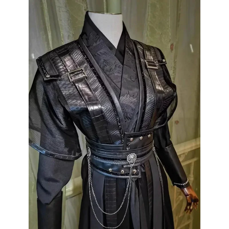 

CyAnime Mo Ran Cosplay He Xuan Cosplay Costume Tian Guan Ci Fu Chang Geng Mo Ran Costume Black Hanfu Women Men Mo Dao Zu Shi