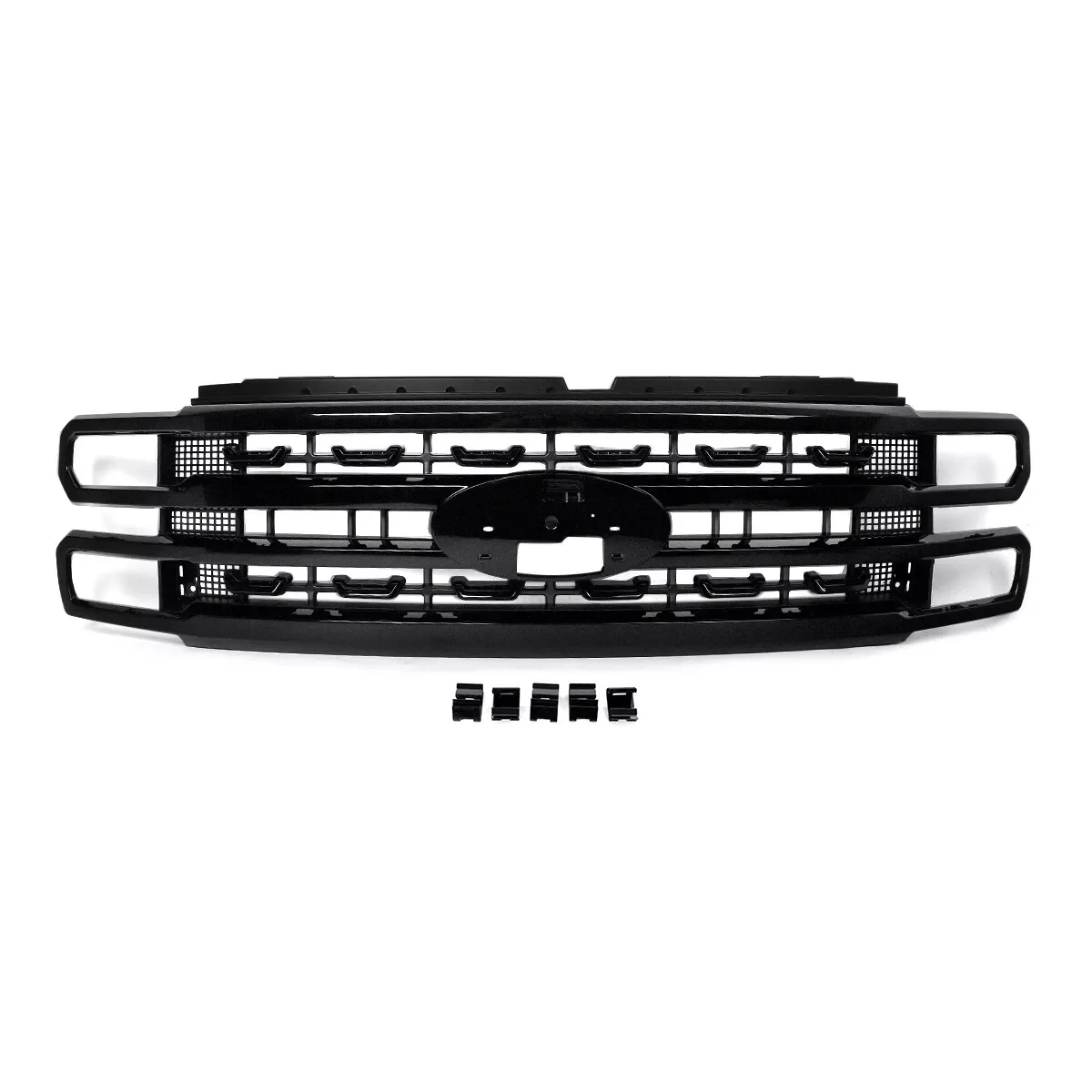 Magickit Front Bumper Grille For 2023 2024 Ford F-250 Grill F-350 F-450 F-550 Super Duty Air Inlet Grille Agate Black UM/M7414