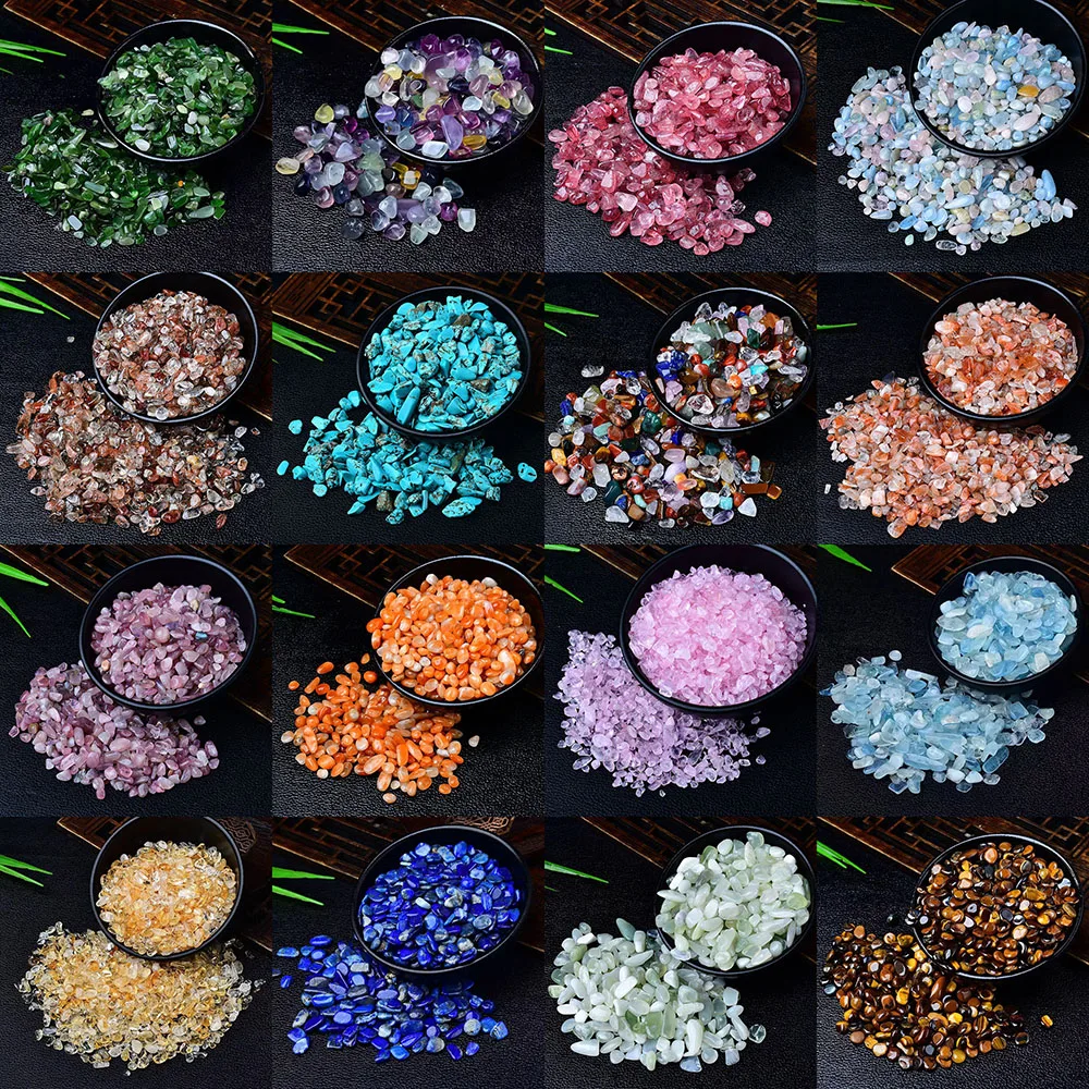 Sun Stone Gravel Natural Stone Reiki Healing Crystal Chips Quartz Agate Mineral Gems Specimen Fish Tank Aquarium Home Decoration