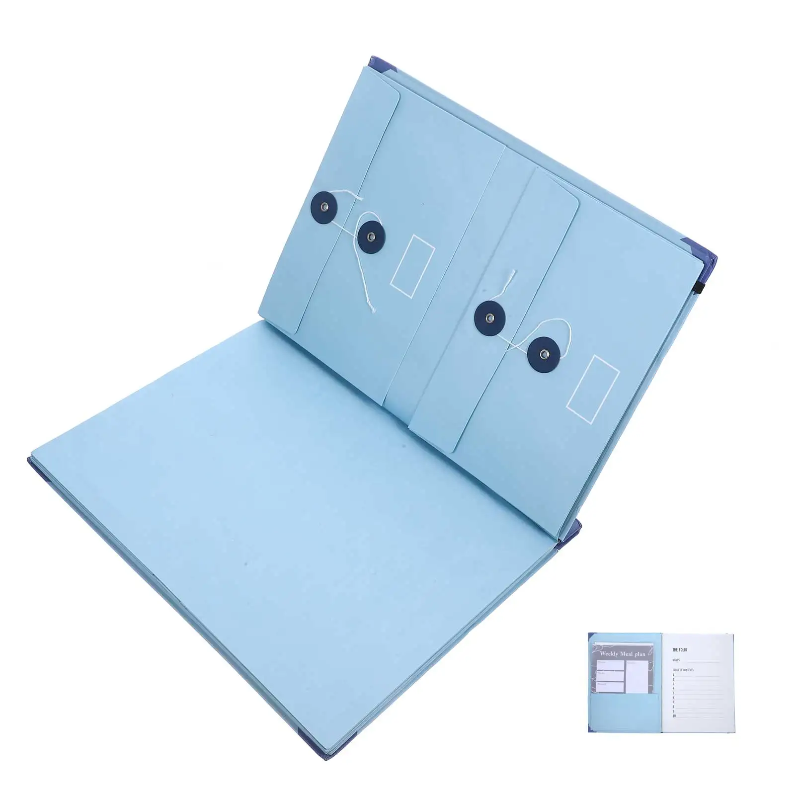 Folder Large Capacity Document Bag Portable Accordion Organizer Blue Multi Pocket Storage Folder Office Use