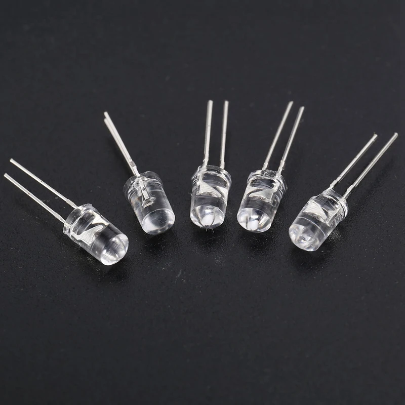 500Pcs/Lot 5Mm Round Purple Uv LED Diode Super Bright Water Clear LED Light Lamp Purple Color