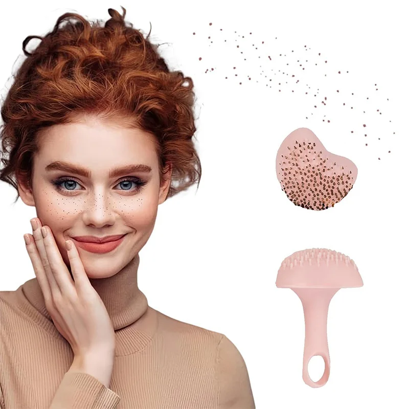 

4 Color Freckles Silicone Stamp Natural Fake Freckles Makeup Brush Freckle Dot Spot Makeup Tool