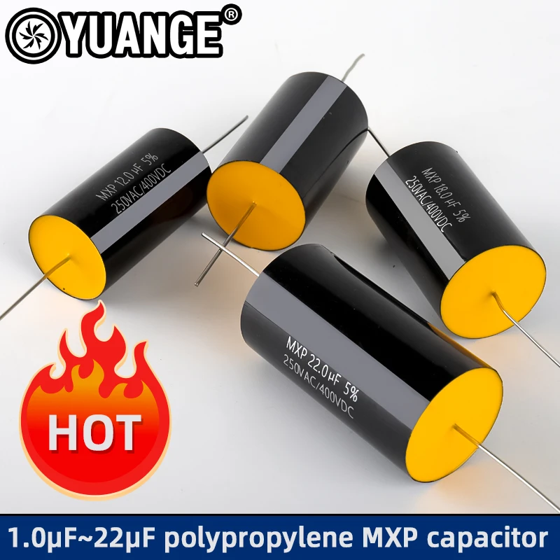 Polipropileno Capacitor Alto-falante, Divisor de Freqüência Capacitor, MXP, 1.0μF, 2.2μF, 2.7μF, 3.3μF, 4.7μF, 5.6μF, 8.2μF, 10μF, 12μF, 15μF, 1 Pc