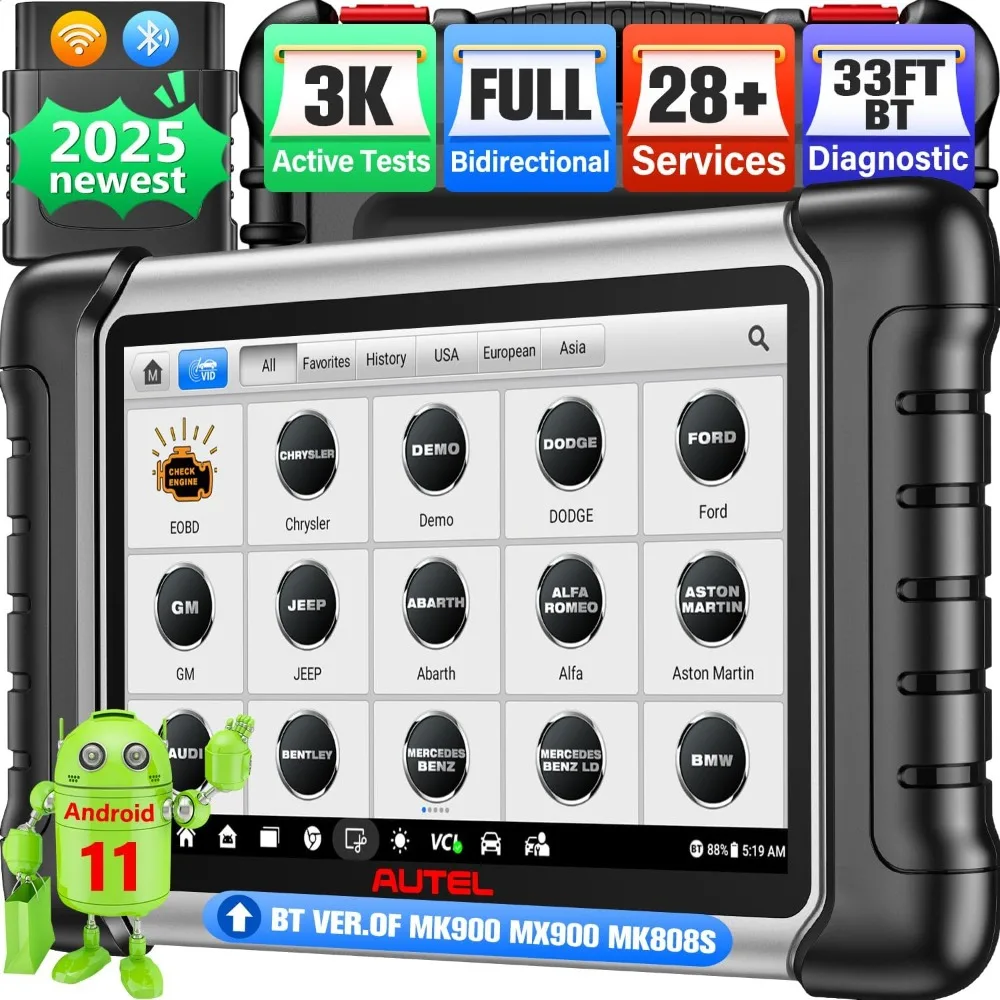 

Scanner MaxiCOM MK808BT PRO: 2025 Bidirectional Scan Tool Work as MK900BT, 33FT BT 2.0 Ver. of MK900 MX900 MK808S MaxiCheck