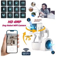 HD 4MP Dual Camera Wifi 355° Bidirectional Voice Robot Dog Smart Home Color Night Vision Security Protection Theft IP Camcorders