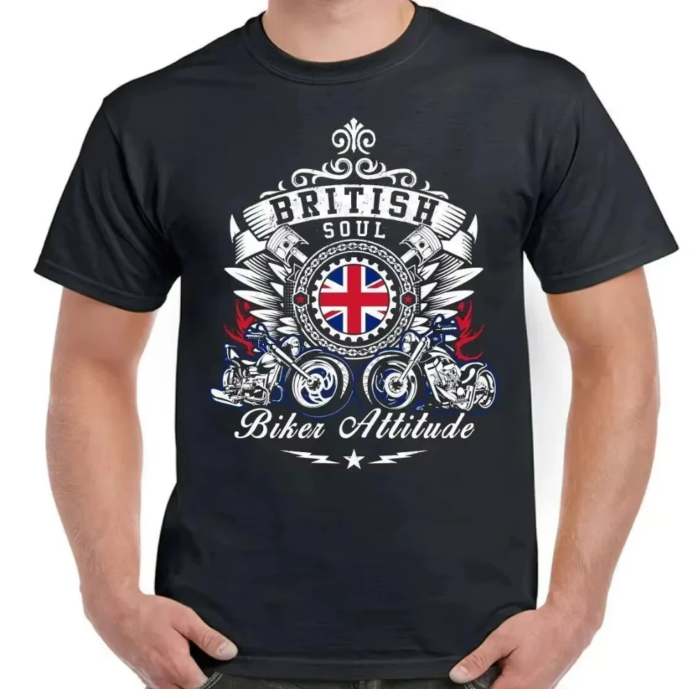 

2025 Summer Biker Men Cotton T-Shirt Motorbike Big Size Print Tee New Arrival Motorcycle Top S-4XL Loose Short Sleeve Oversized