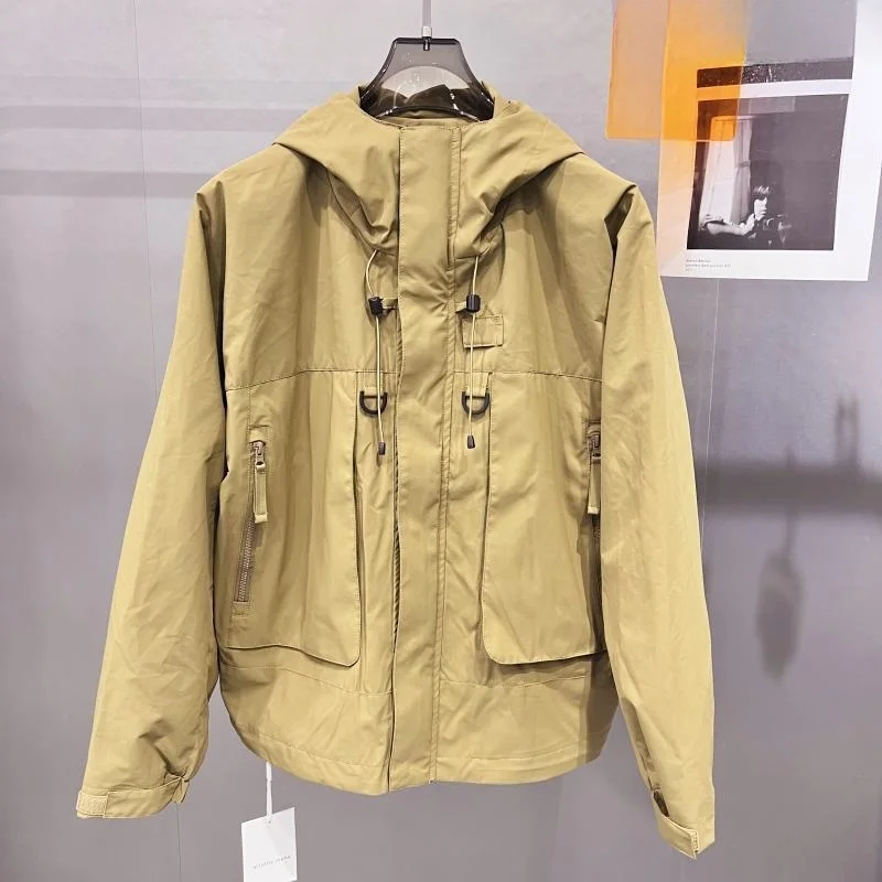 

Original Design Autumn 2025 Men's Casual Hooded Outdoor Climbing Workwear Jaet Polyester Fabric Breathable Zipper Closure