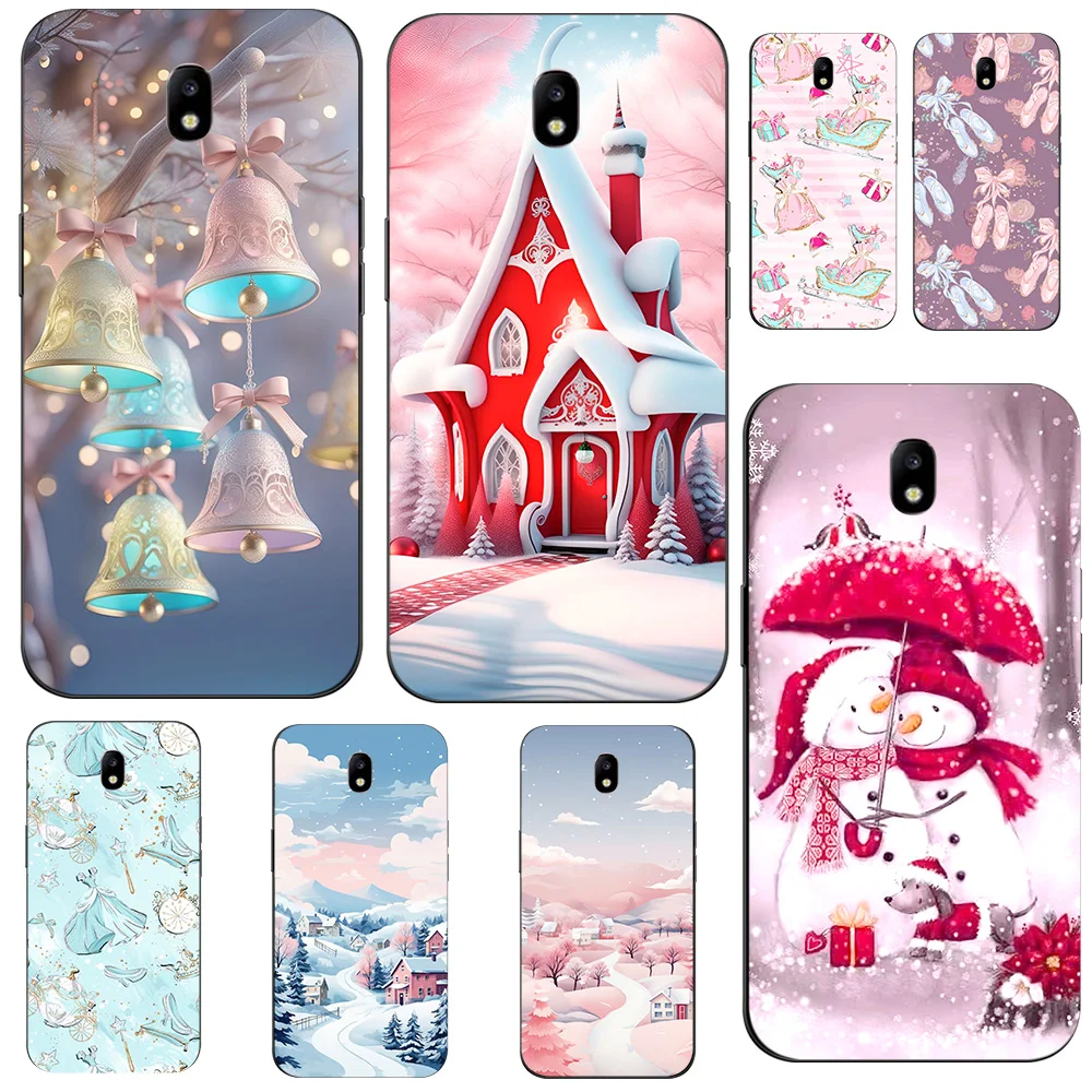 Case For Samsung Galaxy J5 J3 J7 2017 J330 J530 J730 Case Phone Back Cover Soft Silicon Black Tpu Christmas Winter Style