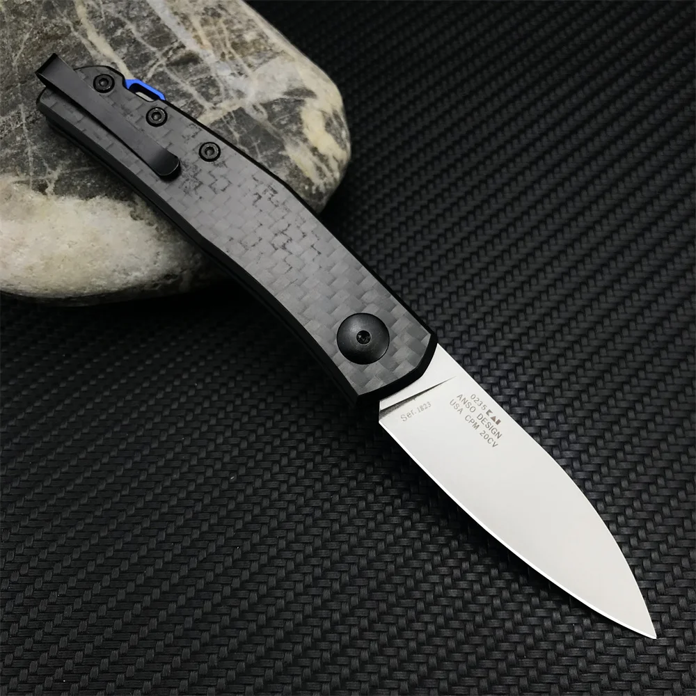 0235 Pocket Knife Survival Folding Knife 440C Blade G10 with Carbon Fiber Handle Outdoor Tactical Camping Hunting EDC Tool