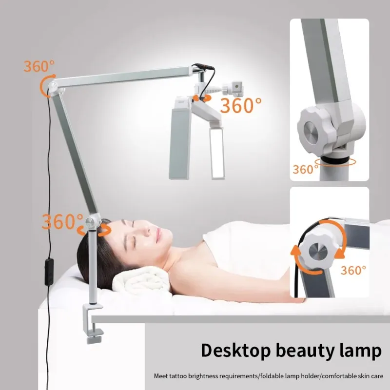 Half Moon Lash Lamp Nail Light C-Clamp Eyecare Arch Filling Light for Lash Extension Manicure Reading Crafting Painting