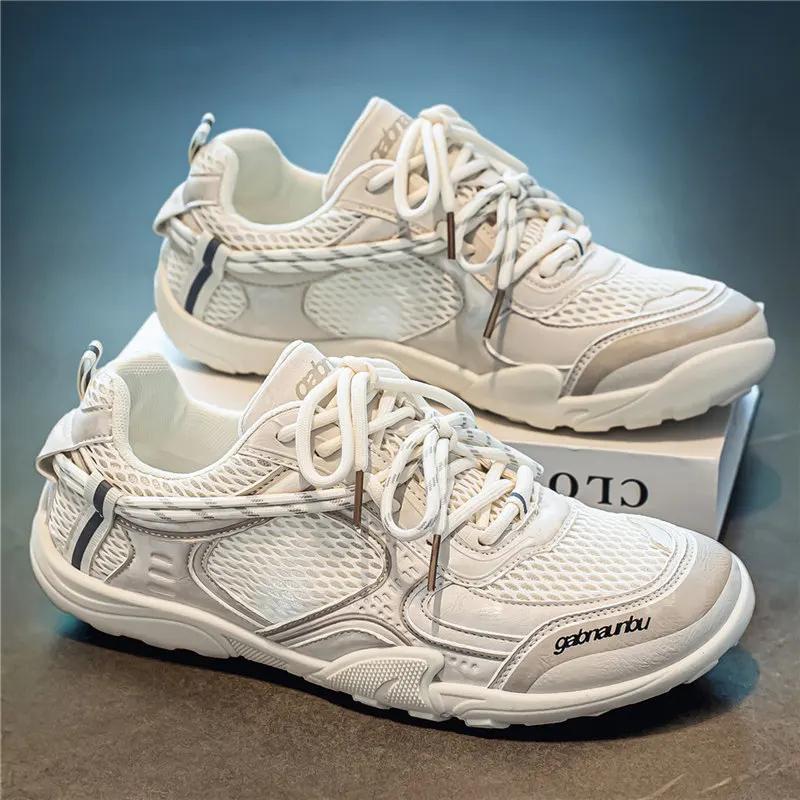 Minimal Basic Men Walking Trainers Air Permeable Mesh Wearproof Rubber Base Comfort Daily Commute Athletic Shoes for Young Men