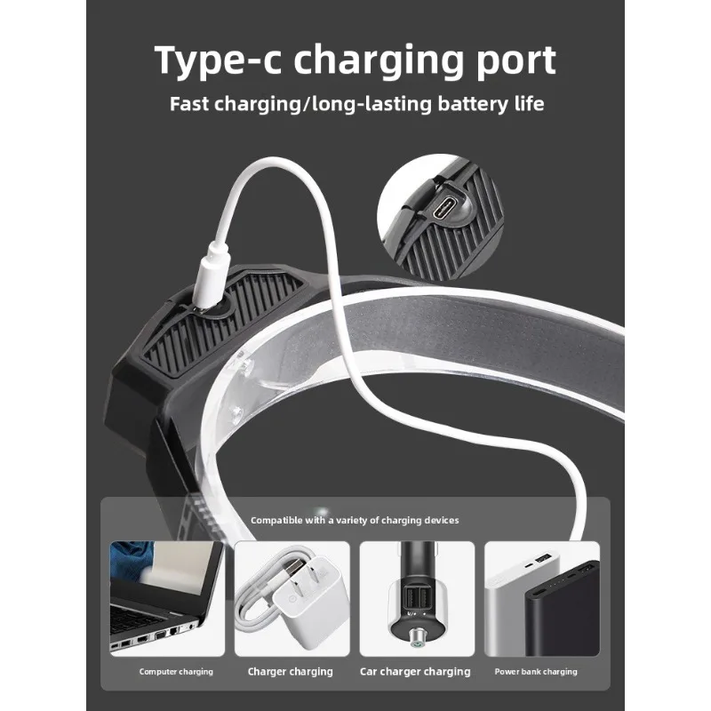 جديد سيليكون الاستشعار كشافات قابلة للشحن LED أحمر أبيض أصفر ضوء في الهواء الطلق تشغيل الصيد ليلة الرياضة المصباح حر اليدين