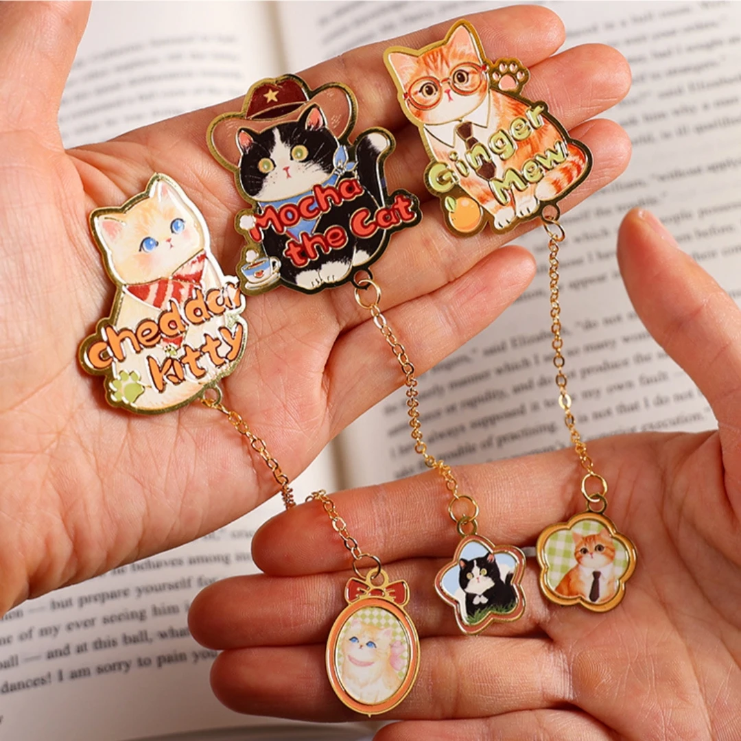 

Cat Metal Bookmark Reading Tool for Book Lovers Friends Student Awards Gift Literary Reading Page Clip School Office Suppliers