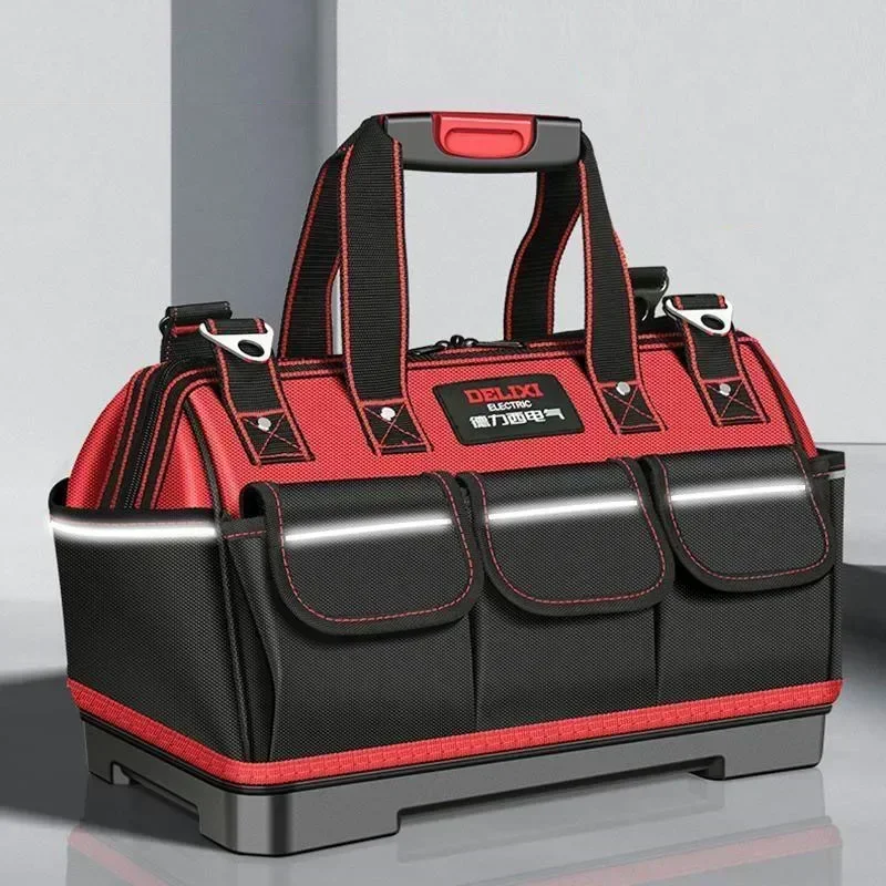 

DELIXI Прочная сумка для инструментов Многофункциональная сумка из ткани Оксфорд 1680D Чехол для гаечных ключей Большой вместительный органайзер для инструментов для электрика
