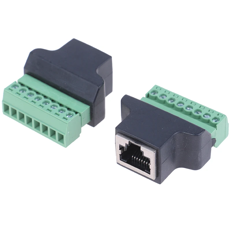 Rj45 Female Naar Schroef Terminal 8 Pin Connector Ethernet Kabel Extender Adapter Computer Gerelateerde Aansluiting En Connectoren