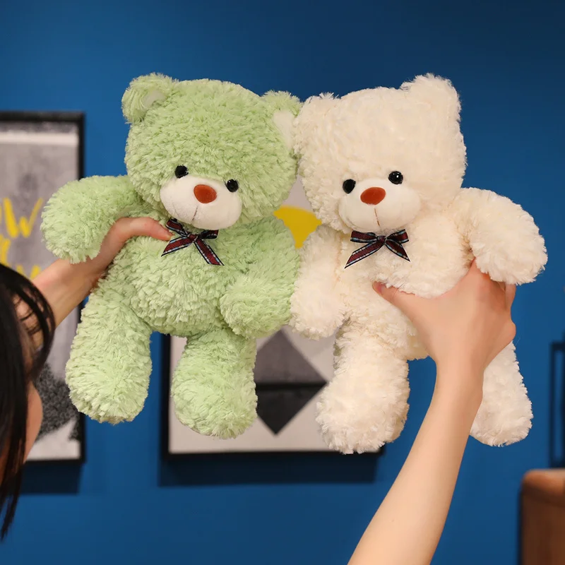 30CM Staande Snoep Beer Strikje Schattige Knuffels Creatieve Sierkussen Baby Slapen Comfort Pop Birls Jongens Presenteert Decor