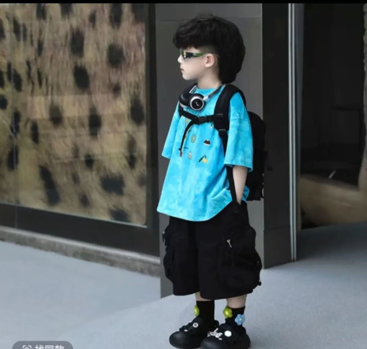 

Children's Summer Fashion Two-Piece Set Dyeing Print Short Sleeve T-Shirt And Shorts for Boys Trendy New Arrival
